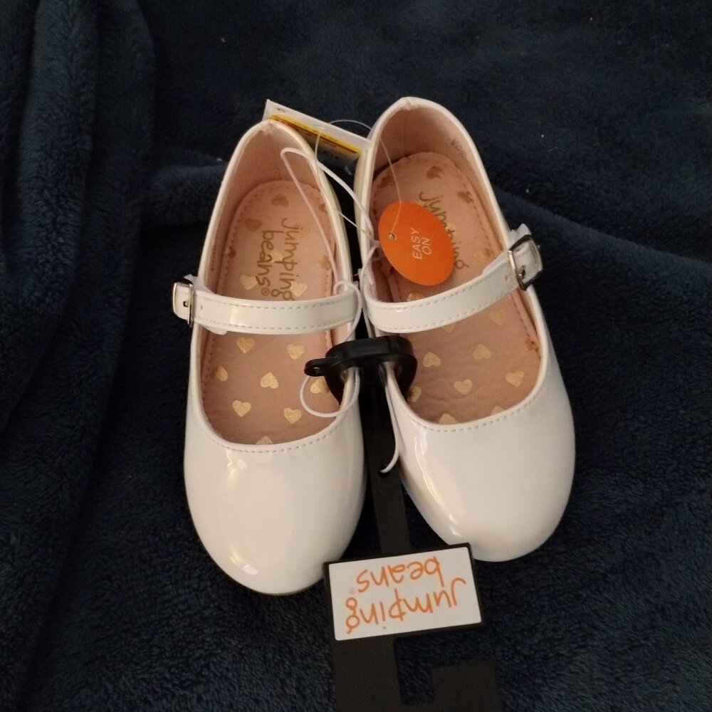 Jumping Beans white patent toddler shoes,NWT